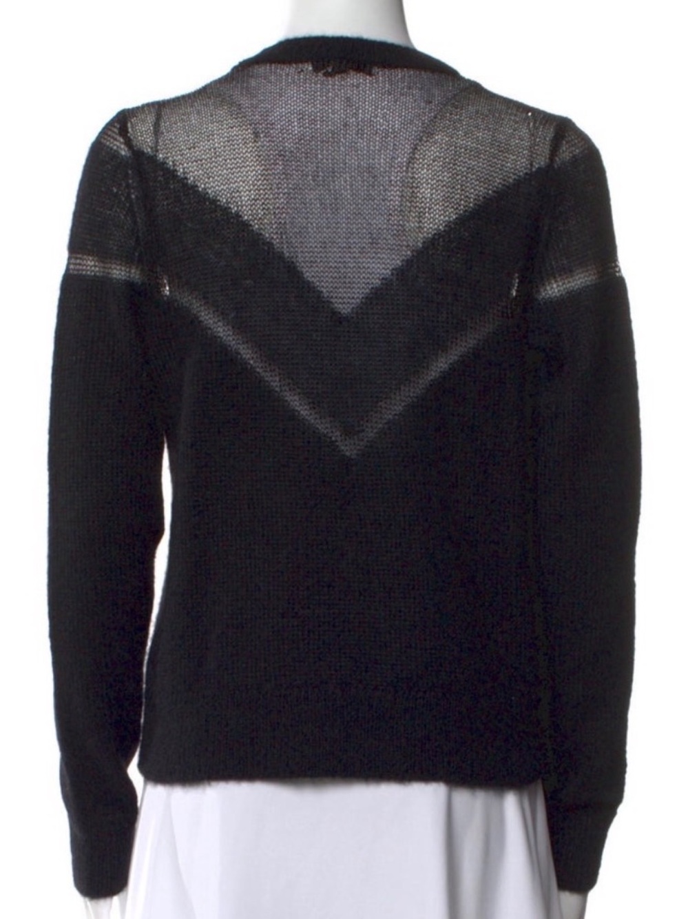 black XS crew neck rag & bone sweater with mesh - Picture 2 of 6